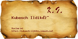 Kubesch Ildikó névjegykártya
